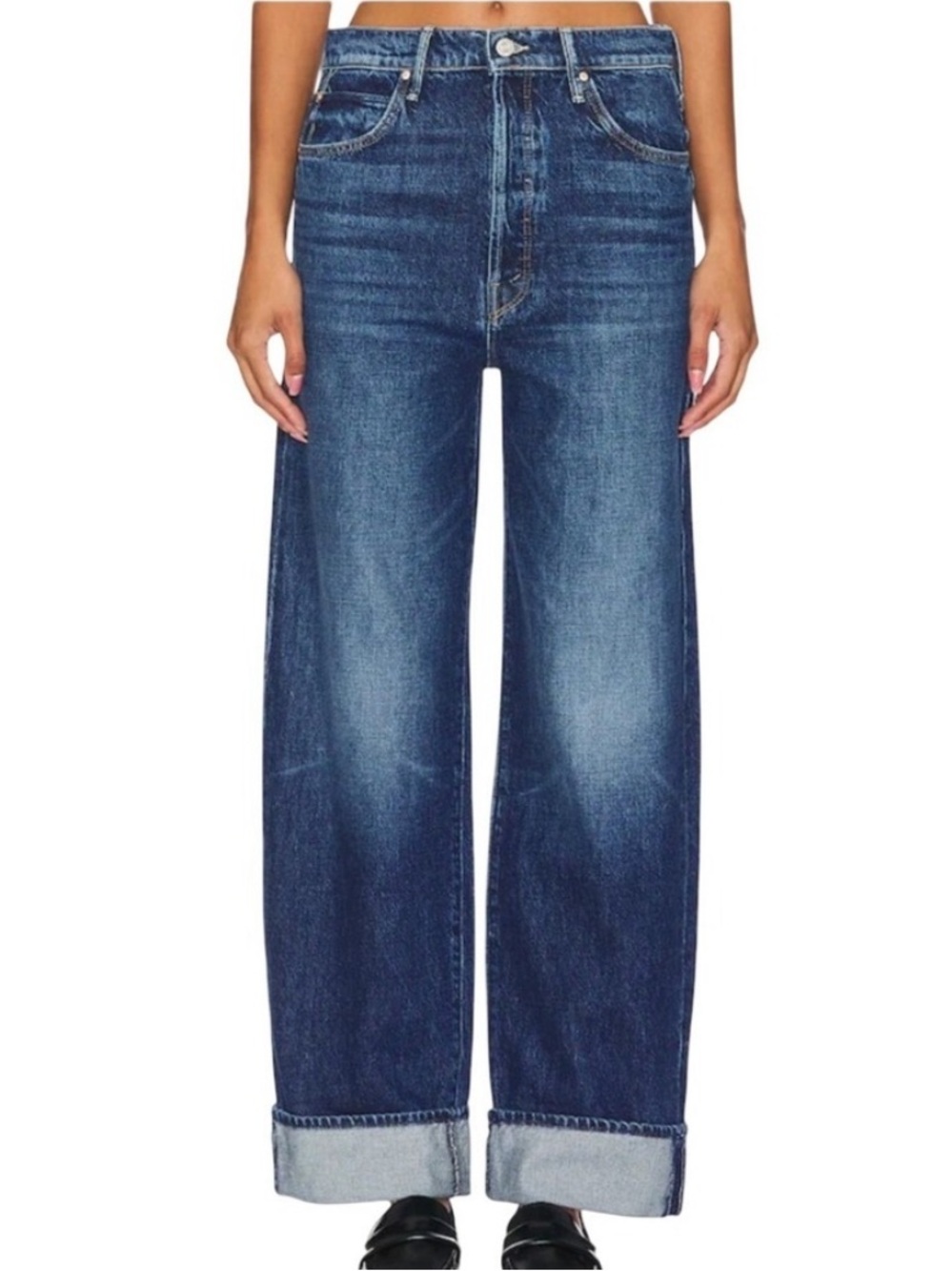 MOTHER SUPERIOR Jeans Lil’ Mother Lil’ Spitfire Nerdy Cuff Blue Size 26 - Picture 14 of 14